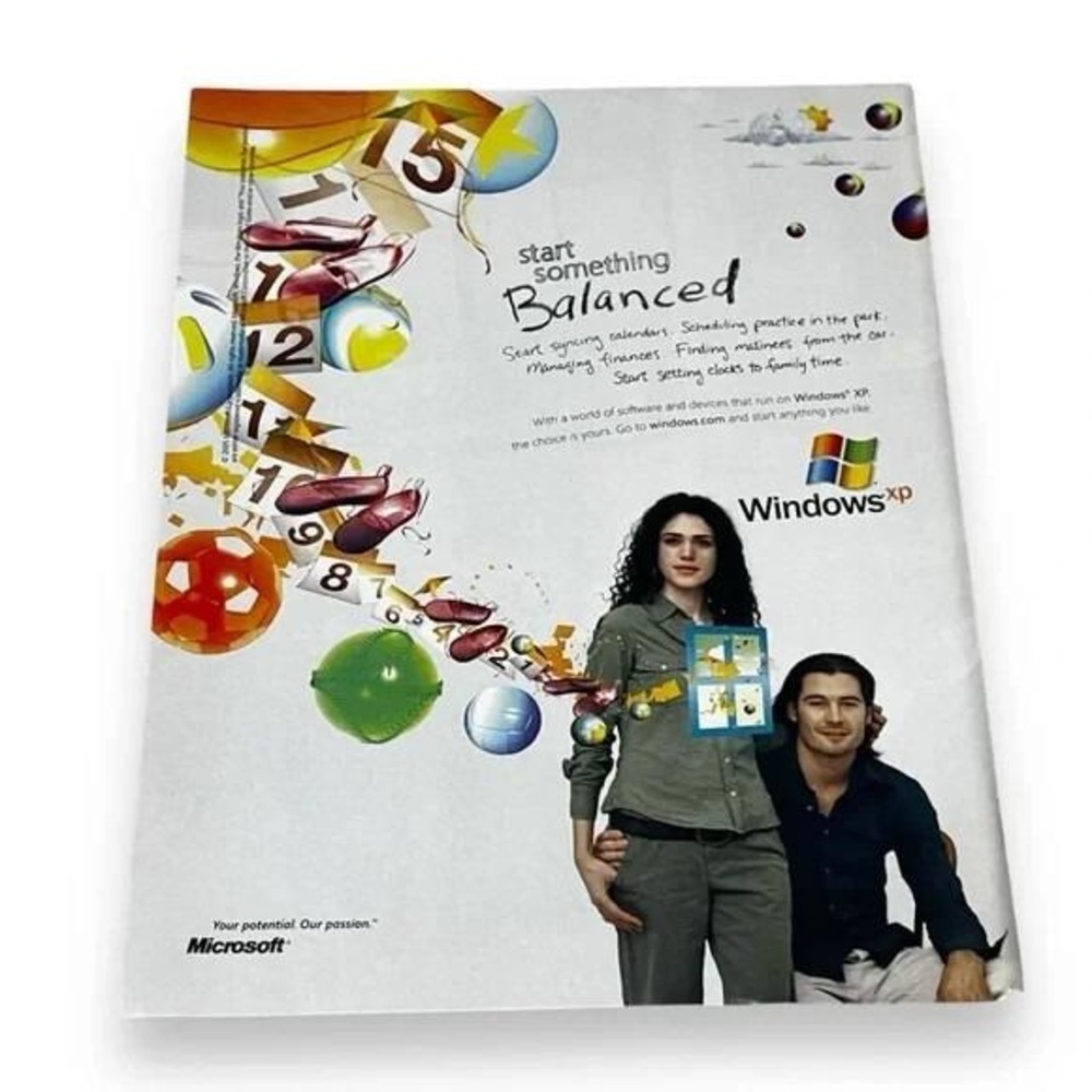 2006 Microsoft Windows XP Start Something Balanced Original Vintage Print Ad